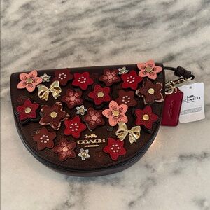 COACH Burgundy/Wine Floral Clutch